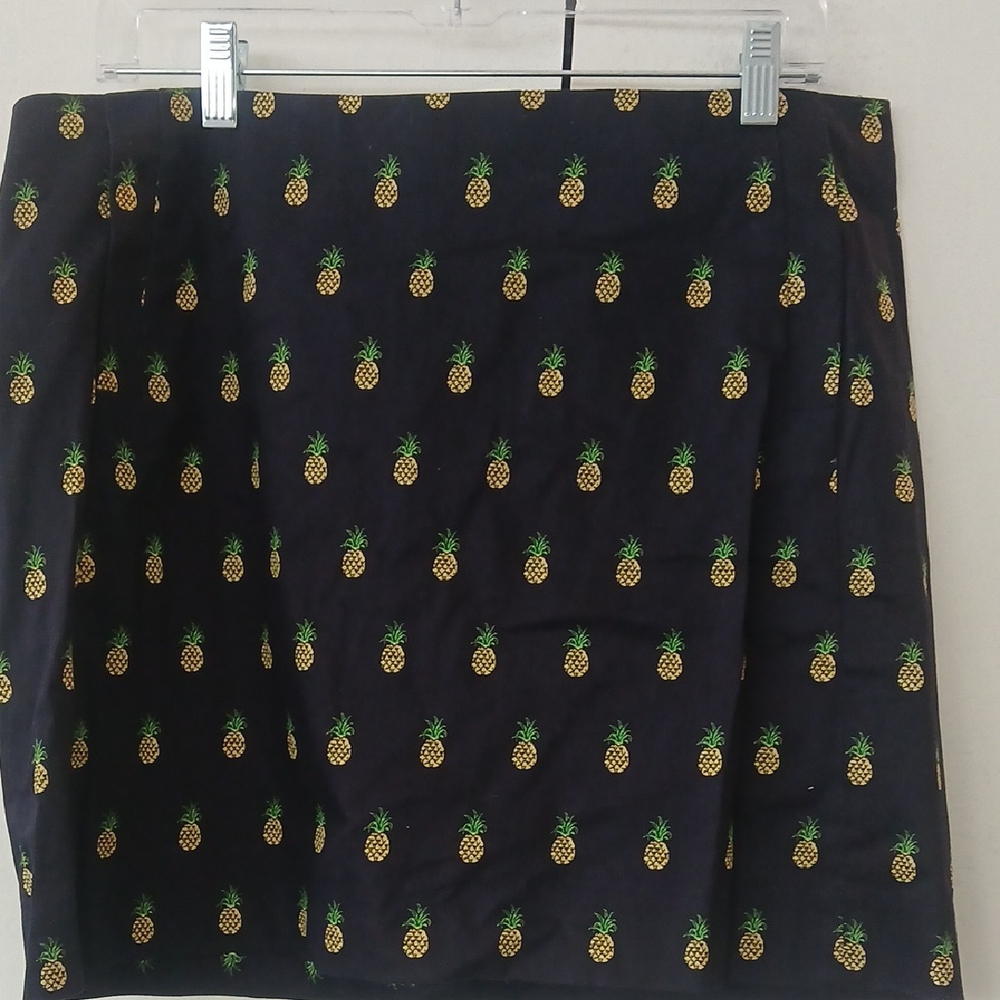 J. Crew Yellow and Blue Mini Pencil Skirt Cocktail